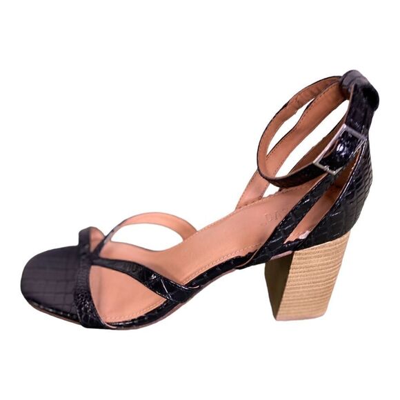 #90 CREVO Kaitlyn 80Snakeskin Black Chunky Heel Sandals - Picture 4 of 11